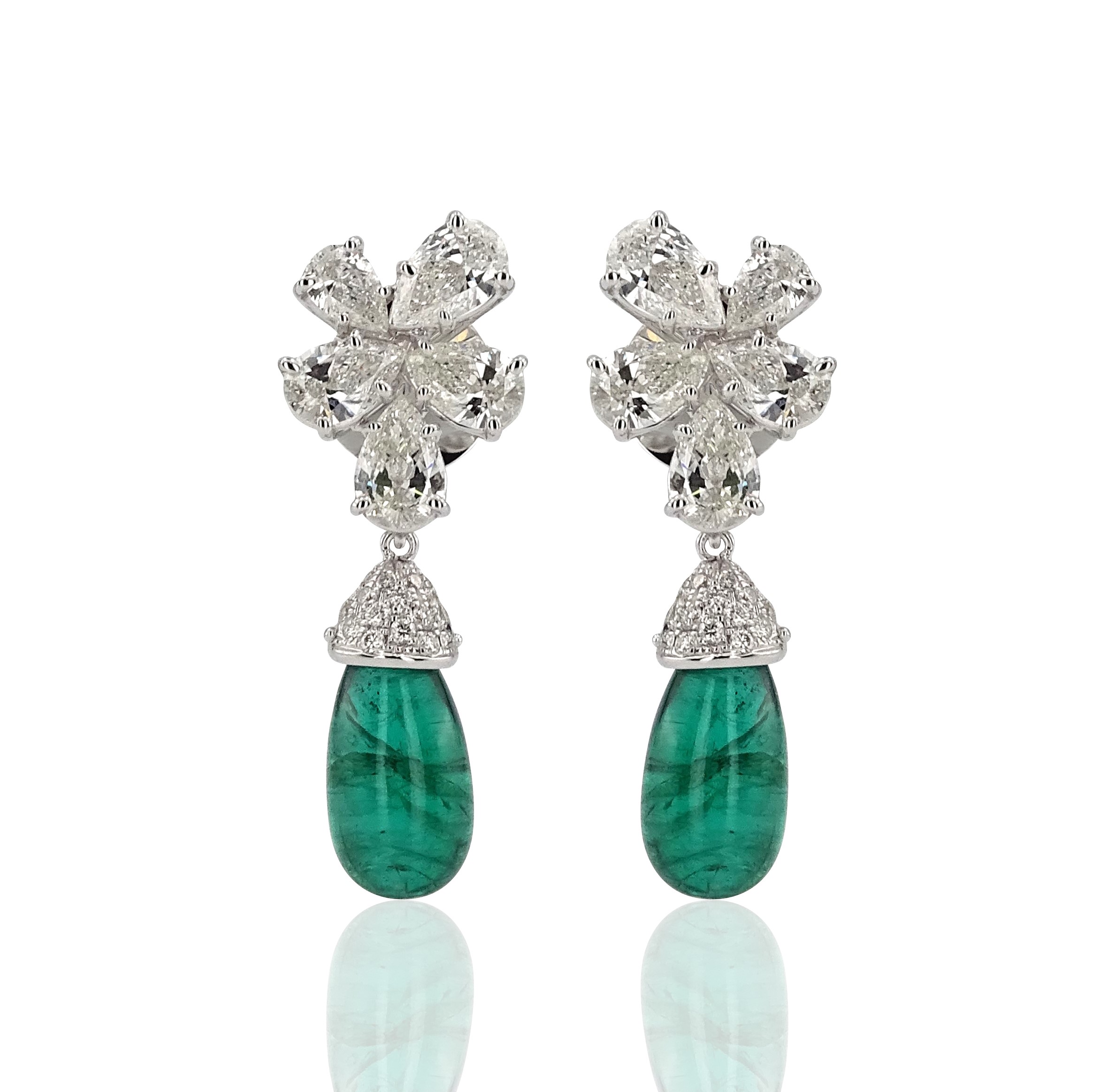 11,09 Ct. Diamond Emerald Earring